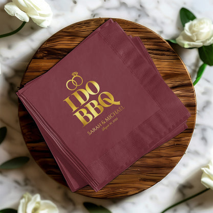I DO BBQ Personalized Wedding Napkins Party Product