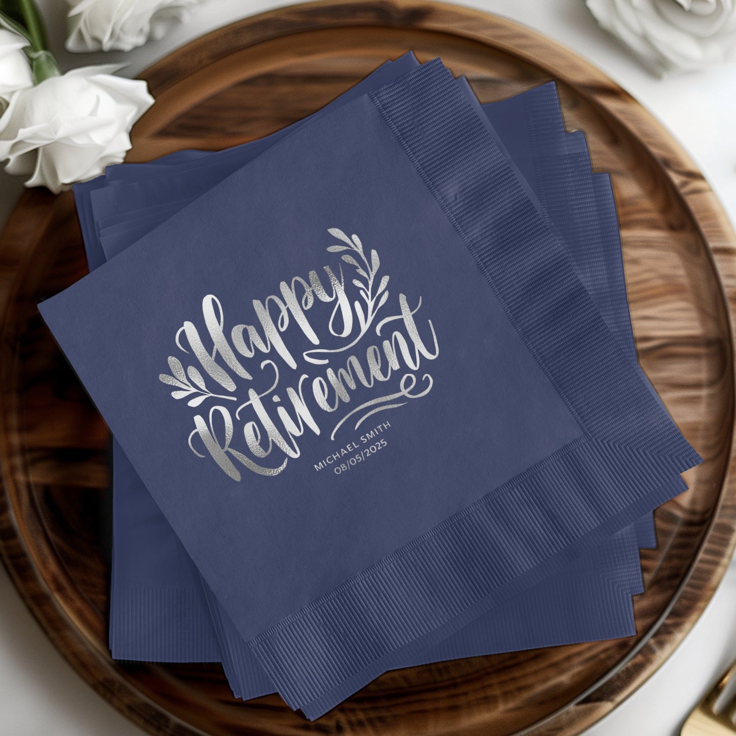 Elegant Happy Retirement Decorations Party Napkins product type