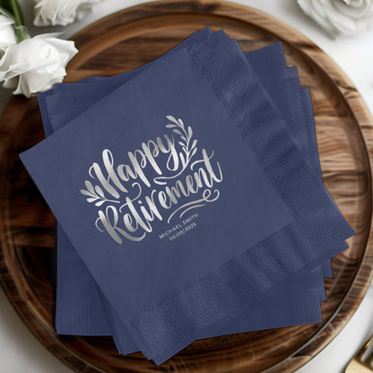 Elegant Happy Retirement Decorations Party Napkins product type