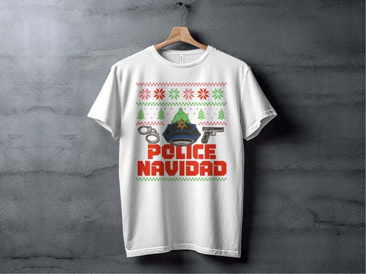 Funny Police Navidad Ugly Christmas Tee Shirt product type