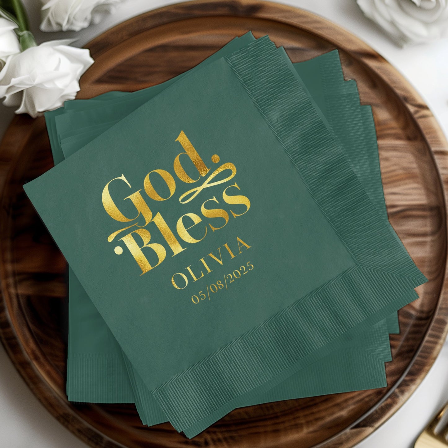 Personalized God Bless Napkins Olivia Party product type