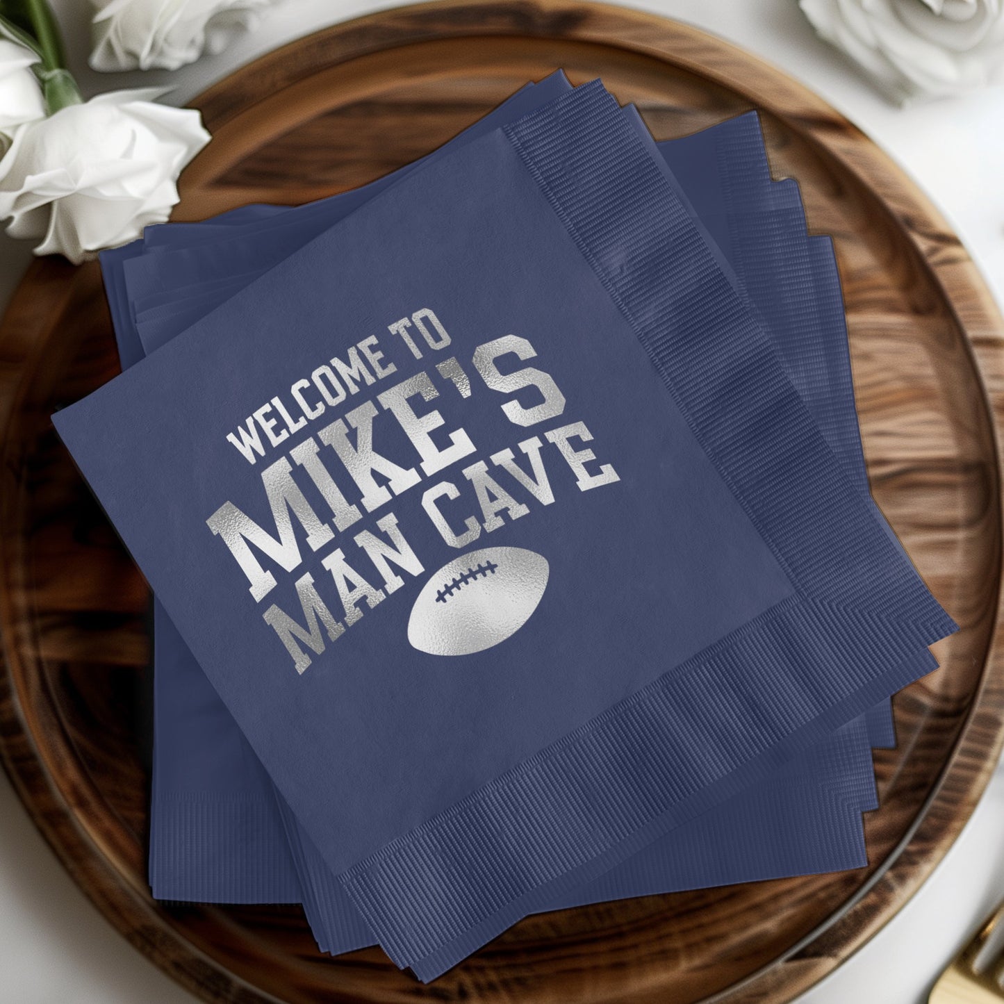 Welcome to Mike's Man Cave Football Party Napkins product type