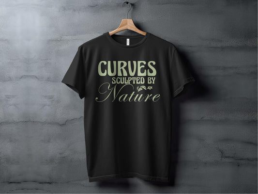Curves Sculpted by Nature Print Black TShirt product