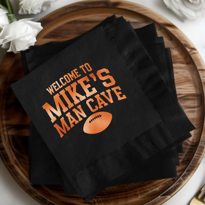 Welcome to Mike's Man Cave Football Napkins product