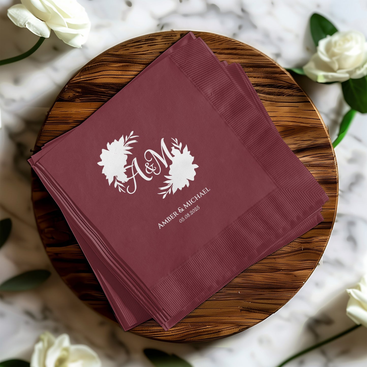 Beautiful monogram wedding napkins product type