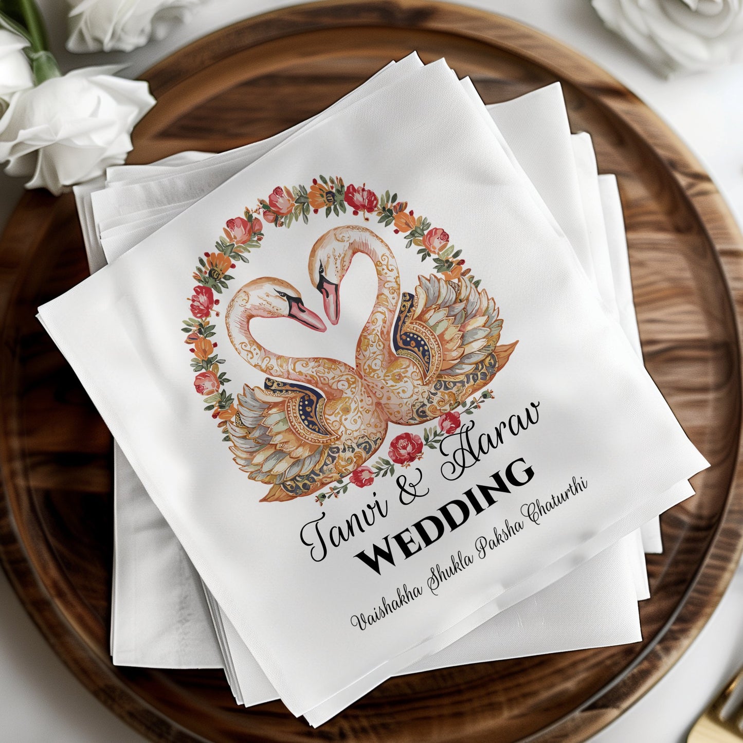 Elegant Personalized Wedding Napkin Product