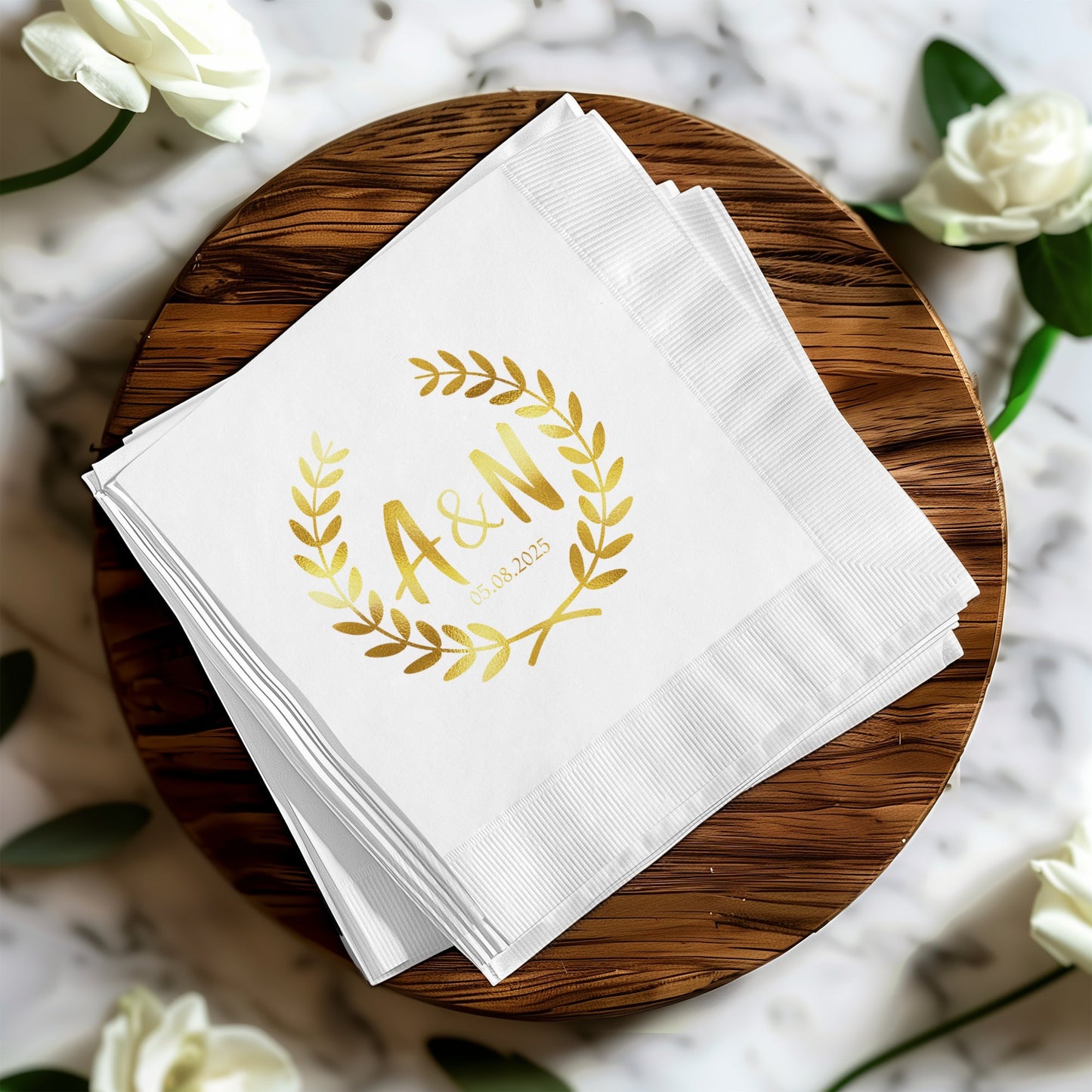 Personalized Monogrammed Elegant White Napkins product type