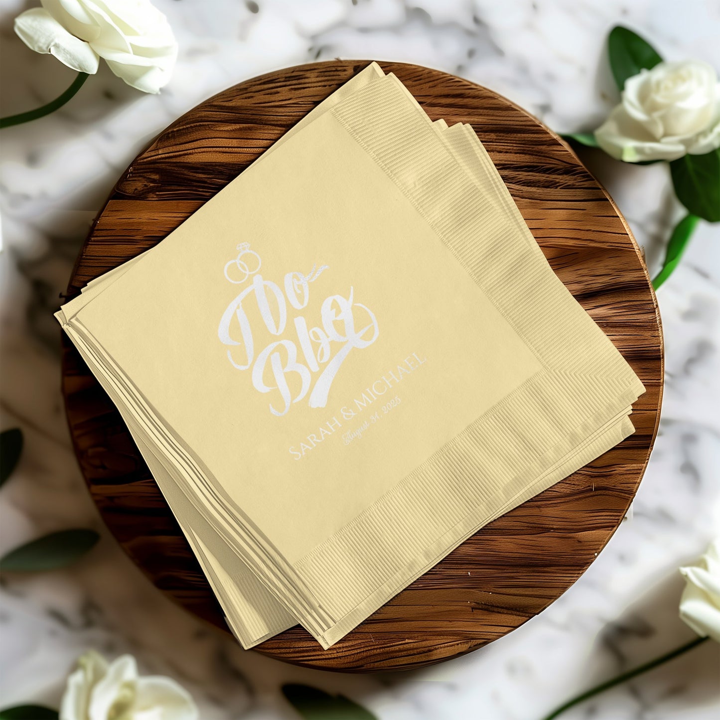 Elegant Custom Wedding Napkins Celebrating Love product