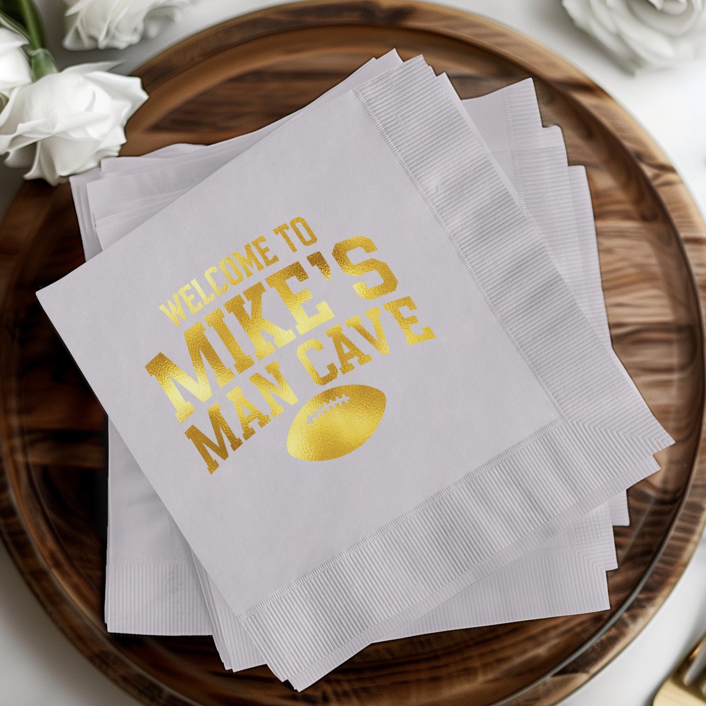 Welcome to Mike's Man Cave Decorative Napkins product