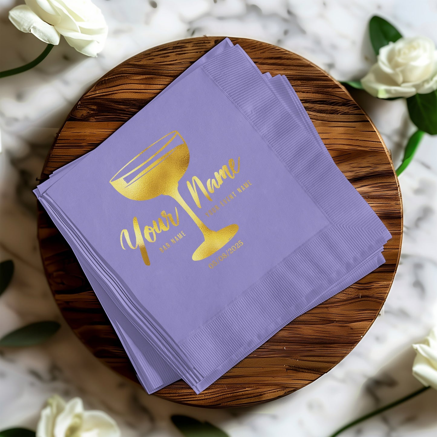 Personalized Champagne Flute Monogrammed Napkin product