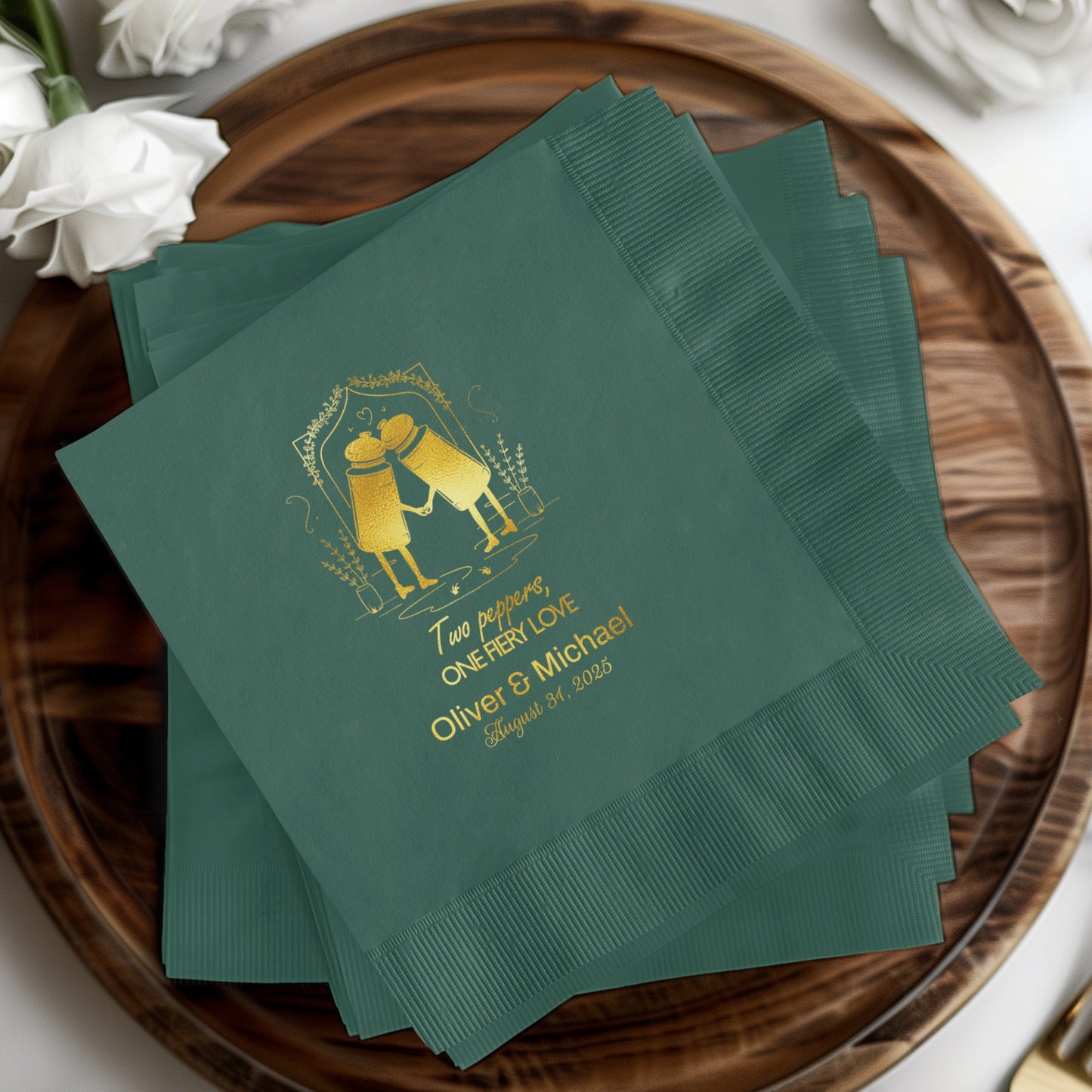 Personalized Wedding Date Cocktail Napkin product