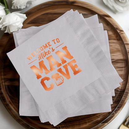 Welcome to Mike's Man Cave Beverage Napkins product type
