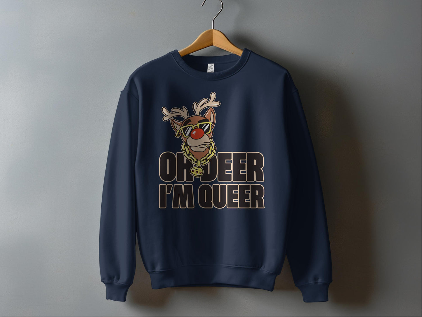 Oh Deer I'm Queer Holiday Themed Sweatshirt product type