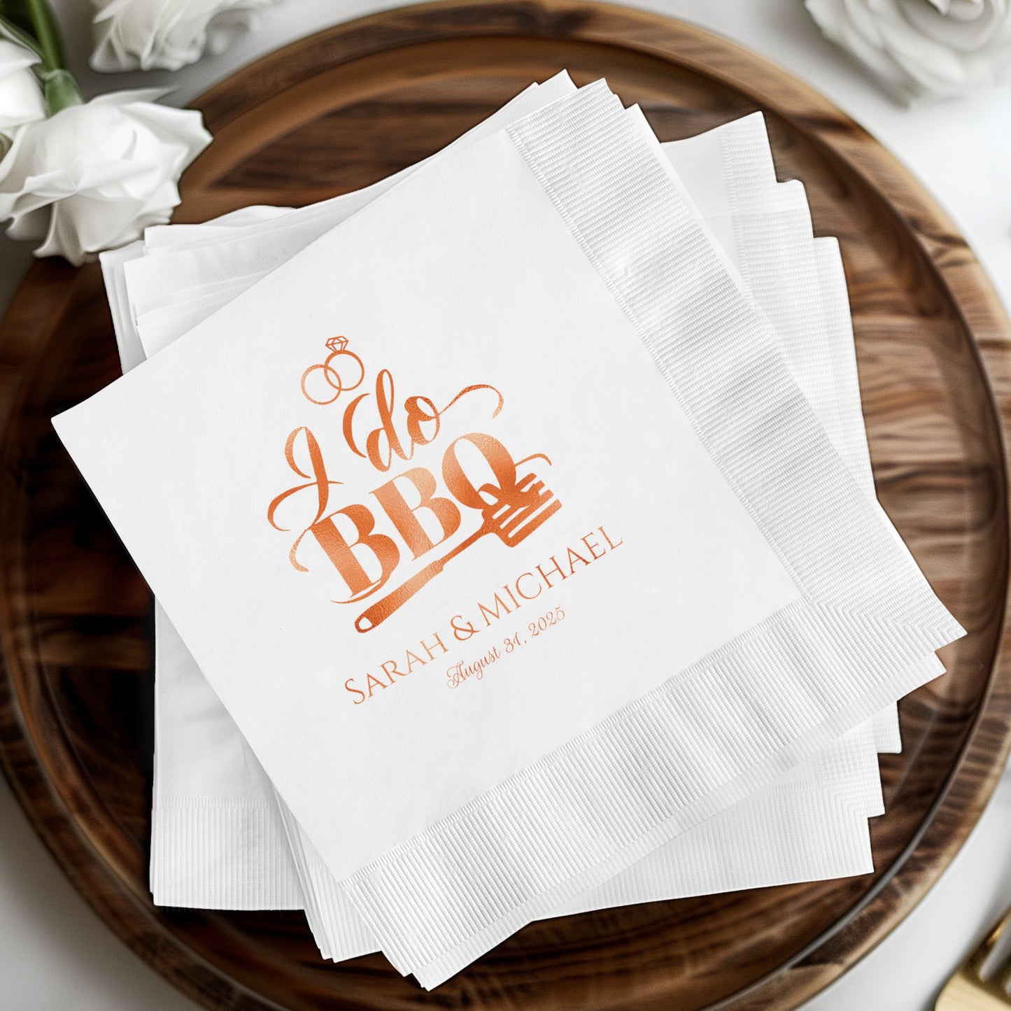 I Do BBQ Personalized Wedding Napkin product type
