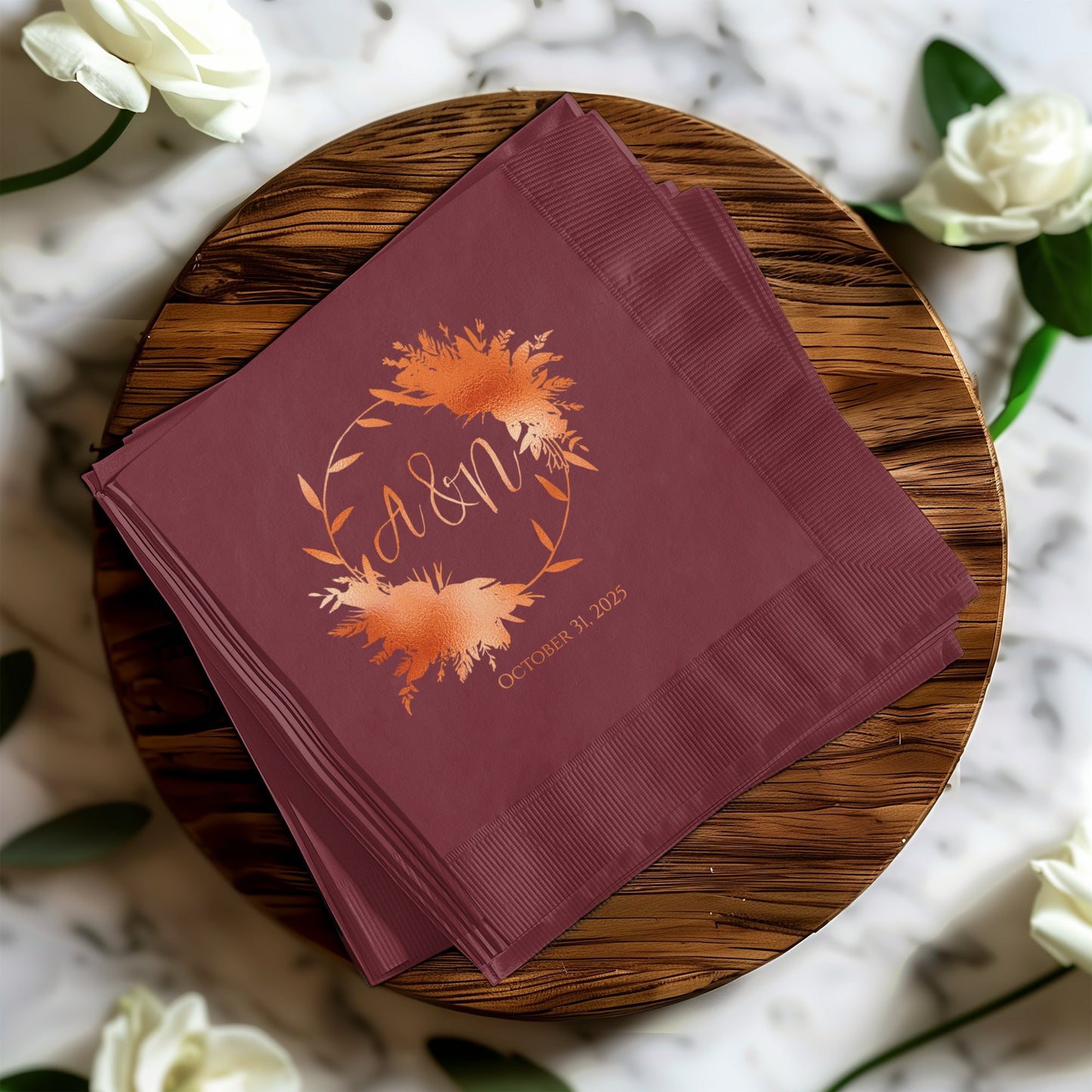 Elegant Custom Purple Napkins with Personalized Text product