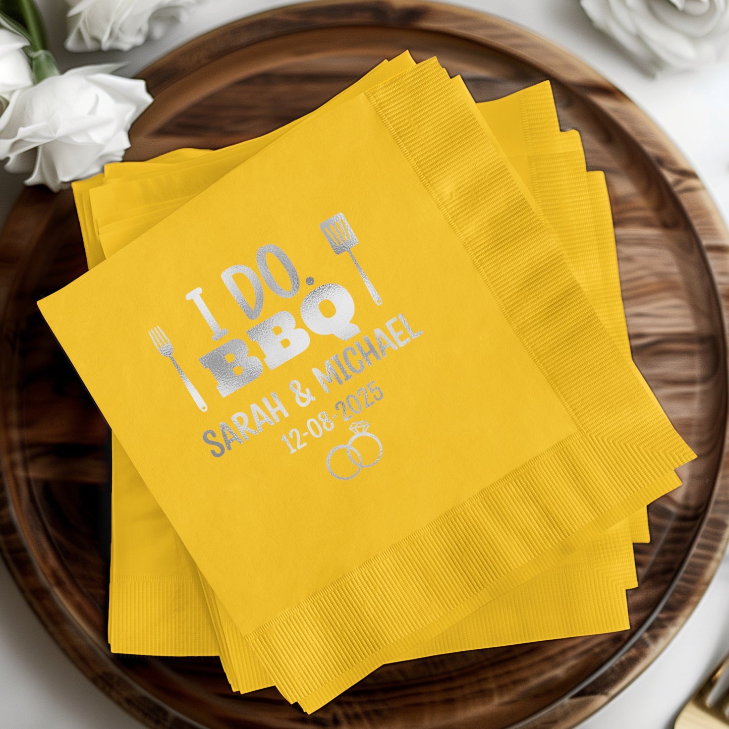 I Do BBQ Personalized Wedding Napkin product