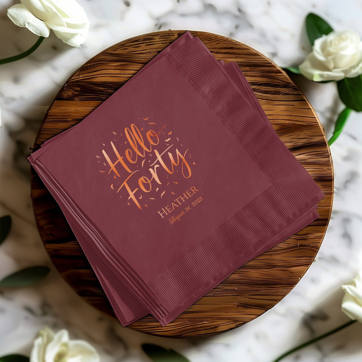 Hello Forty Custom Printed Napkin product type