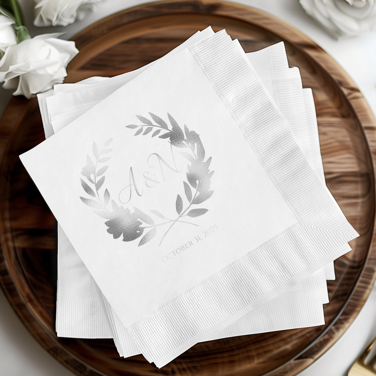 Elegant Personalized Monogrammed Wedding Napkins product type