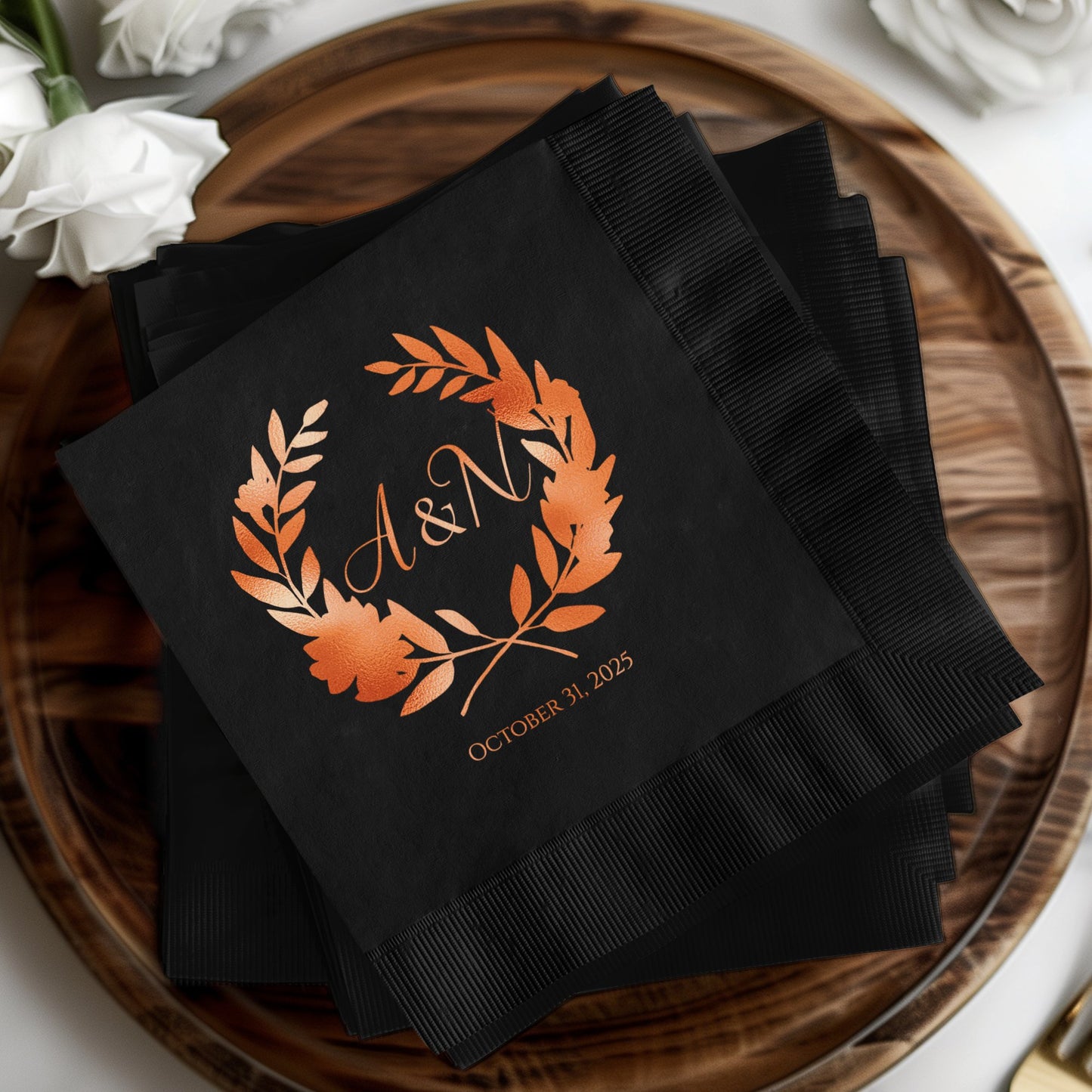Elegant Personalized Wedding Napkins Decorative Product