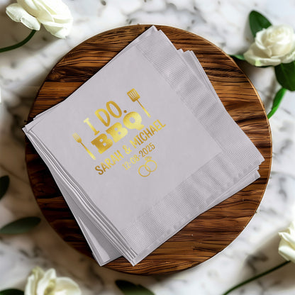 I DO BBQ Personalized Wedding Napkins product type