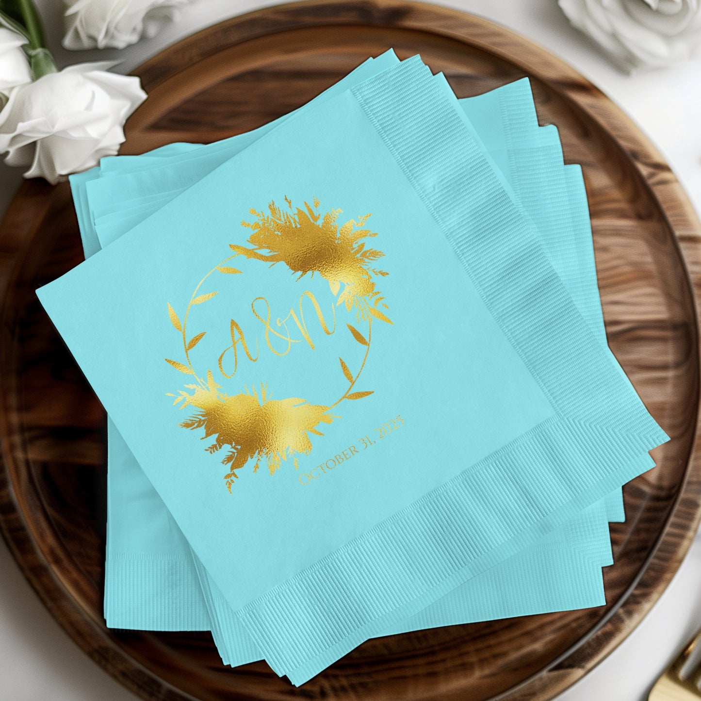 Personalized Floral Wedding Napkins product
