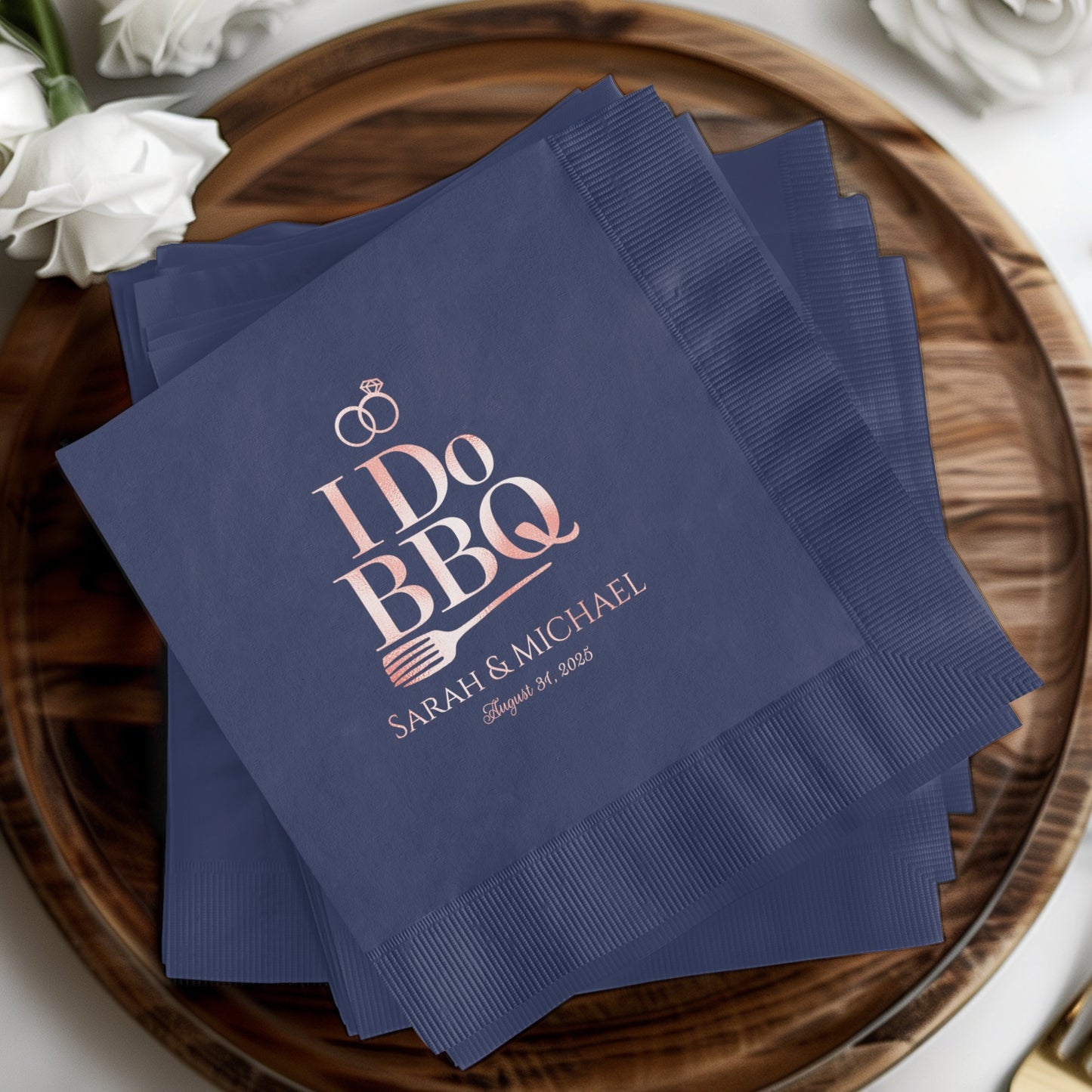 Elegant Custom I Do BBQ Wedding Event Napkin product