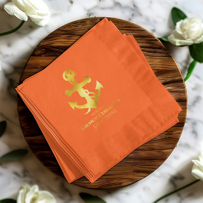 Nautical Launch Ceremony Personalized Napkins product