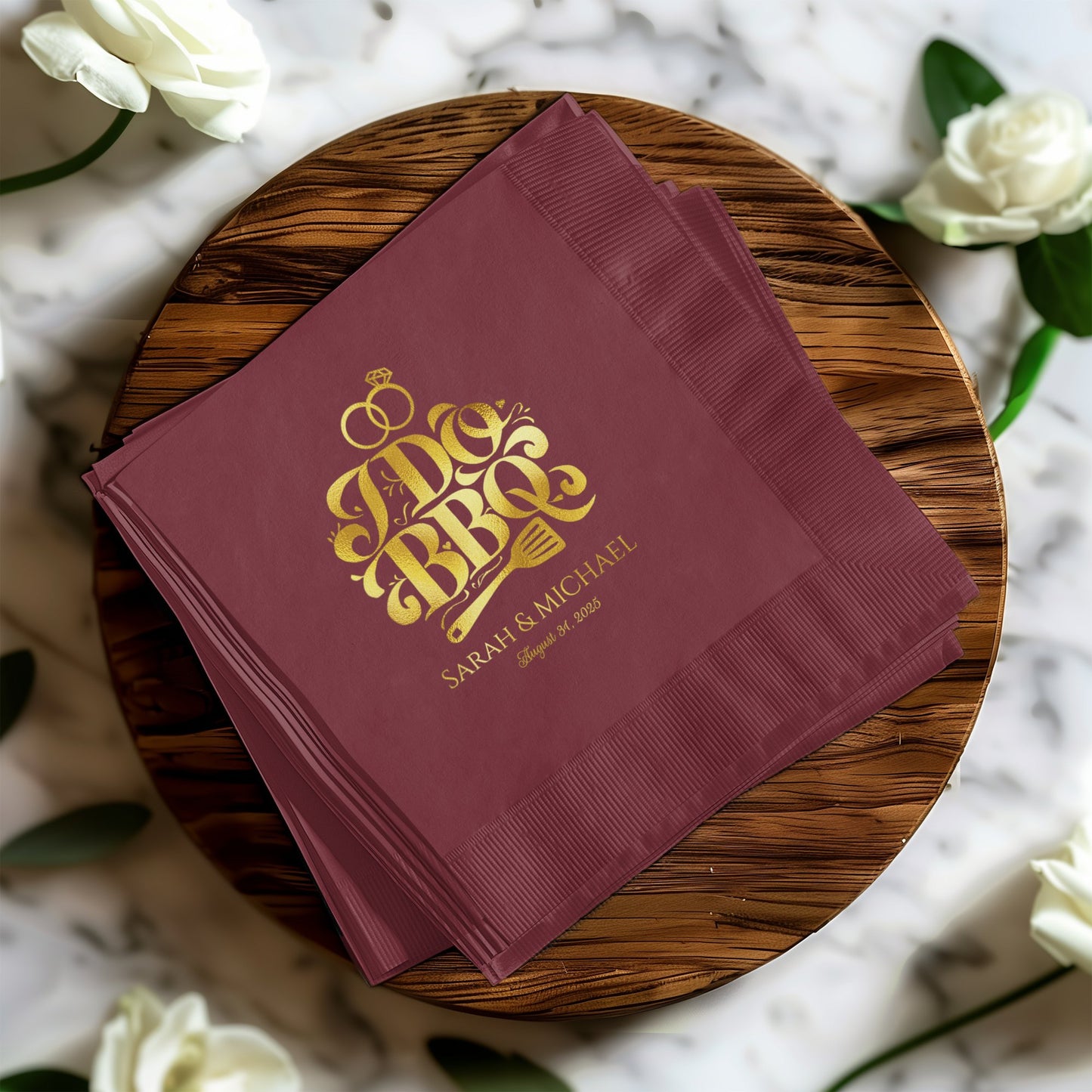 Elegant Wedding Monogram BBQ Party Napkins product type