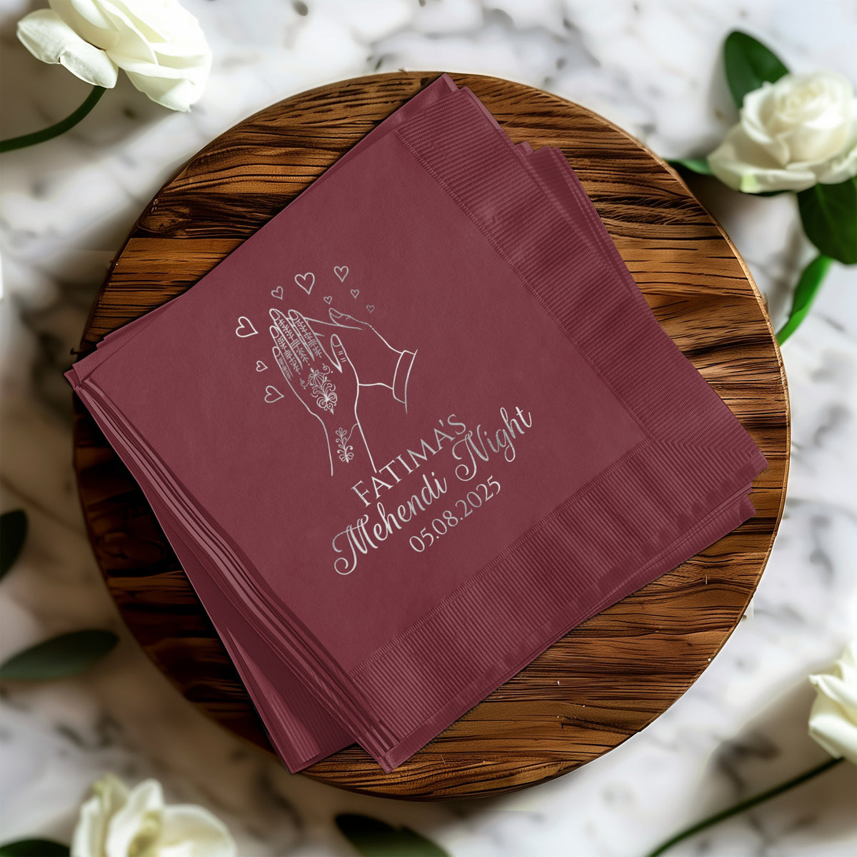 Personalized Henna Night Napkins Custom Printed product