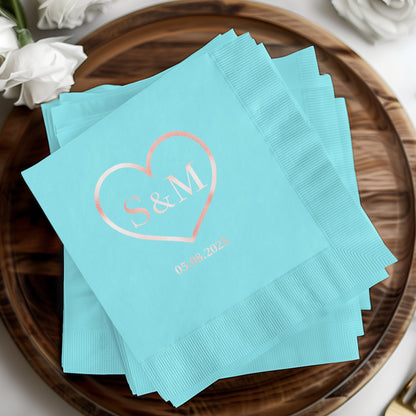 Personalized Heart Design Custom Napkin Product