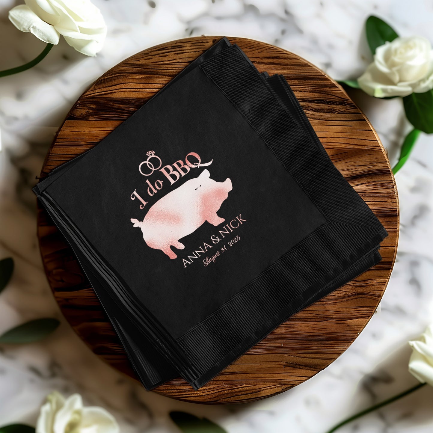 I do BBQ Pig Design Personalized Wedding Napkins product