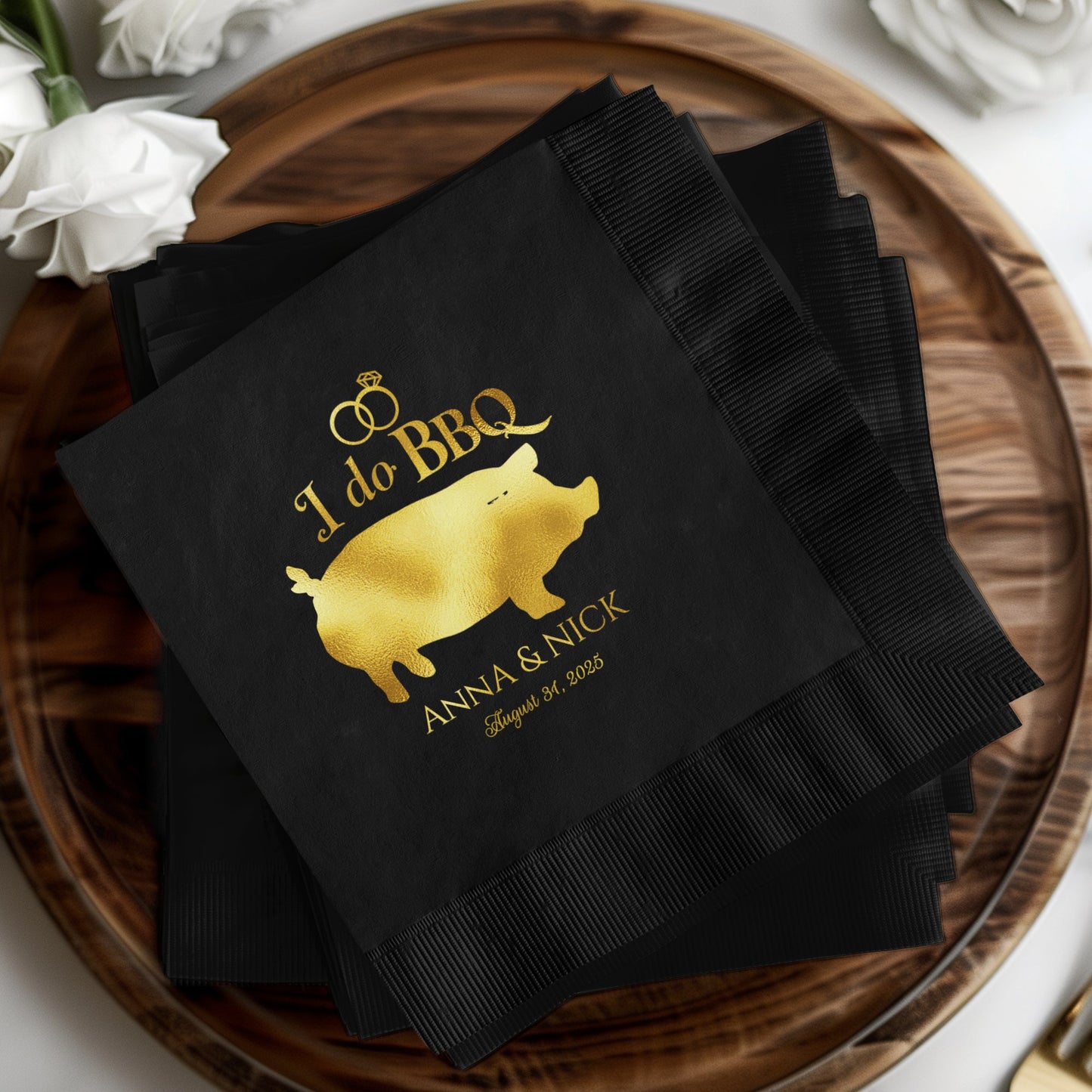 I do BBQ Anna Nick August 2023 Wedding Napkin product