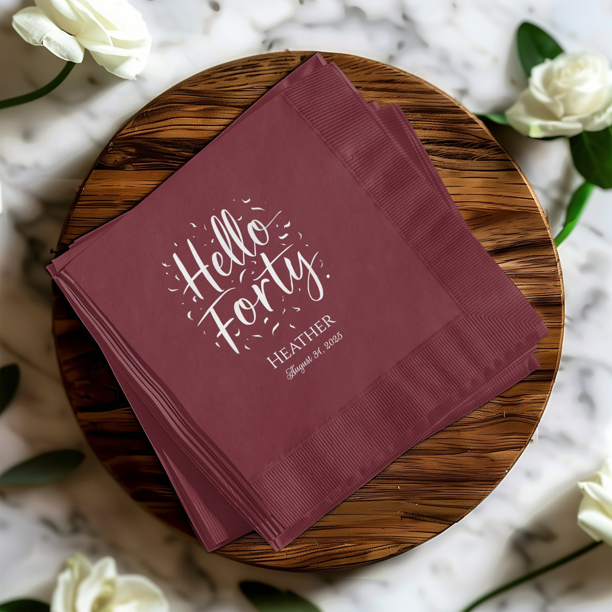 Hello Forty Personalized Birthday Napkins product
