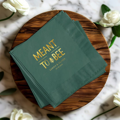 Meant To Bee Personalized Green Napkin Product