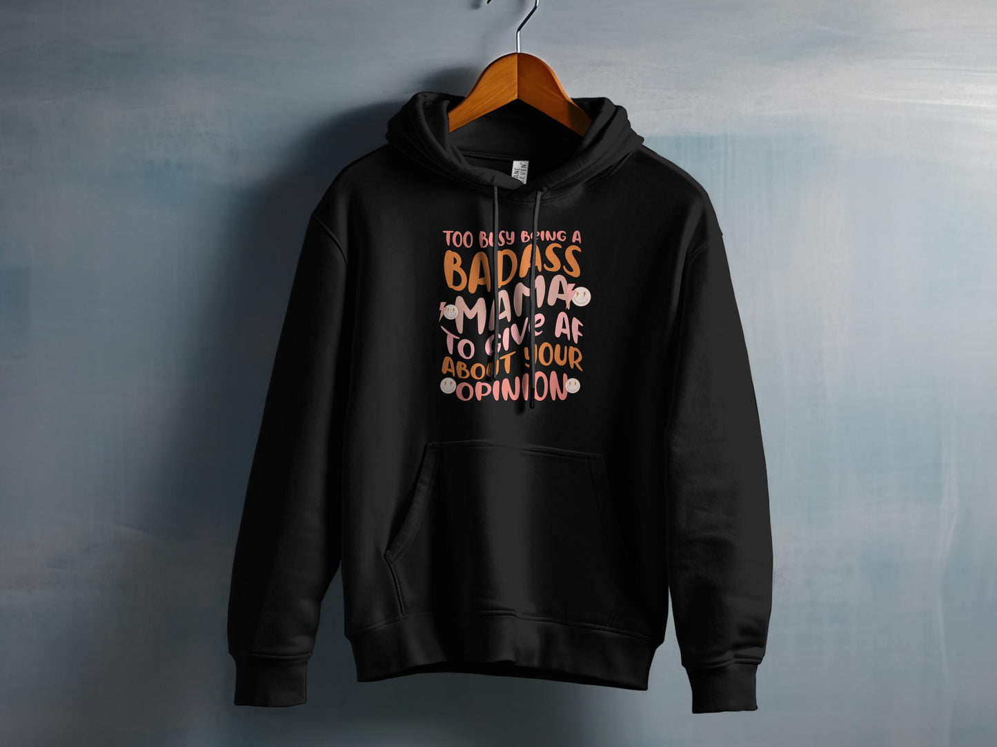 Too Busy Being A Badass Mama Black Hoodie product