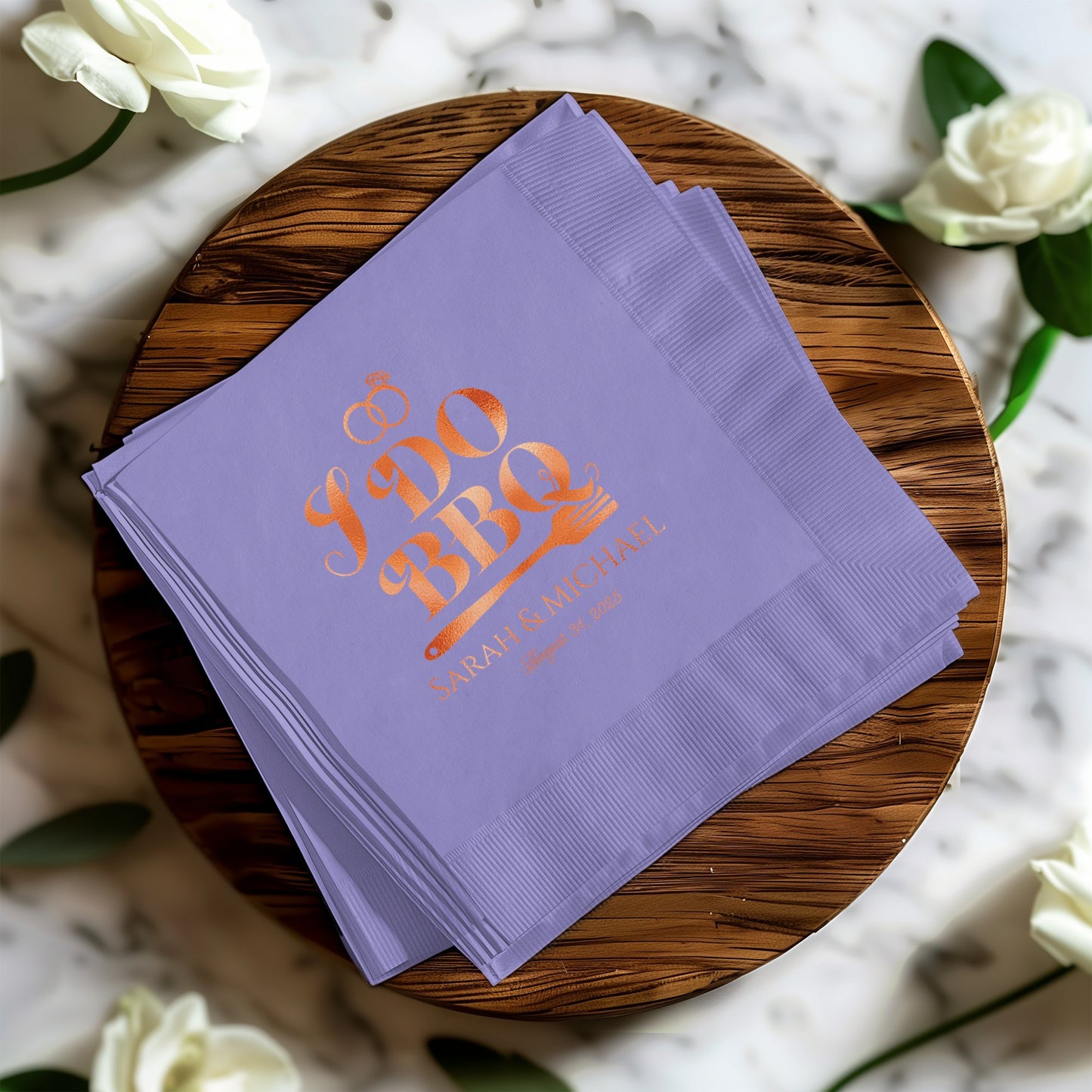 I Do BBQ Personalized Wedding Napkin Product