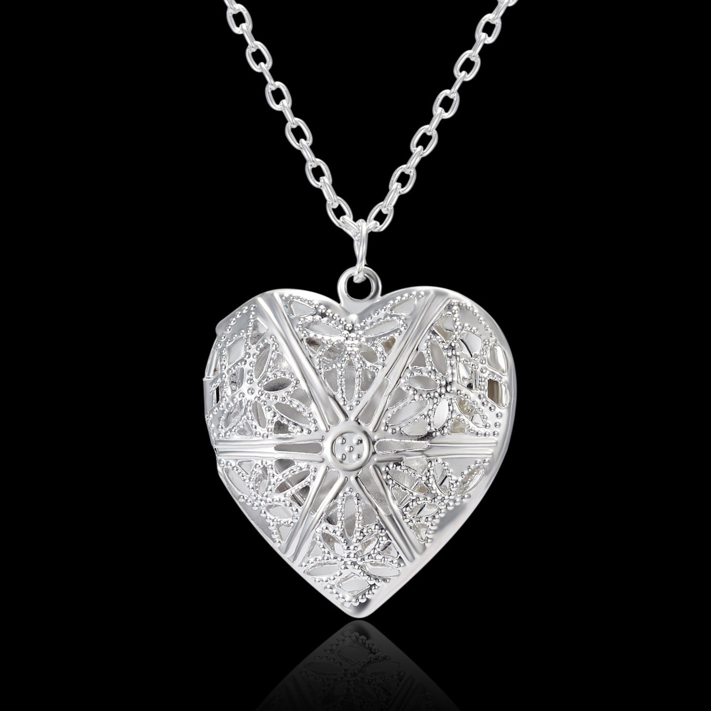 Liebeskette mit geschnitztem Design, personalisierte Halskette mit herzförmigem Bilderrahmen-Anhänger für Frauen, Familienschmuck zum Valentinstag