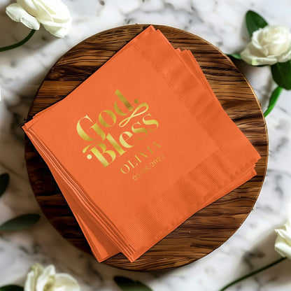 God Bless Personalized Napkins Event Party product type