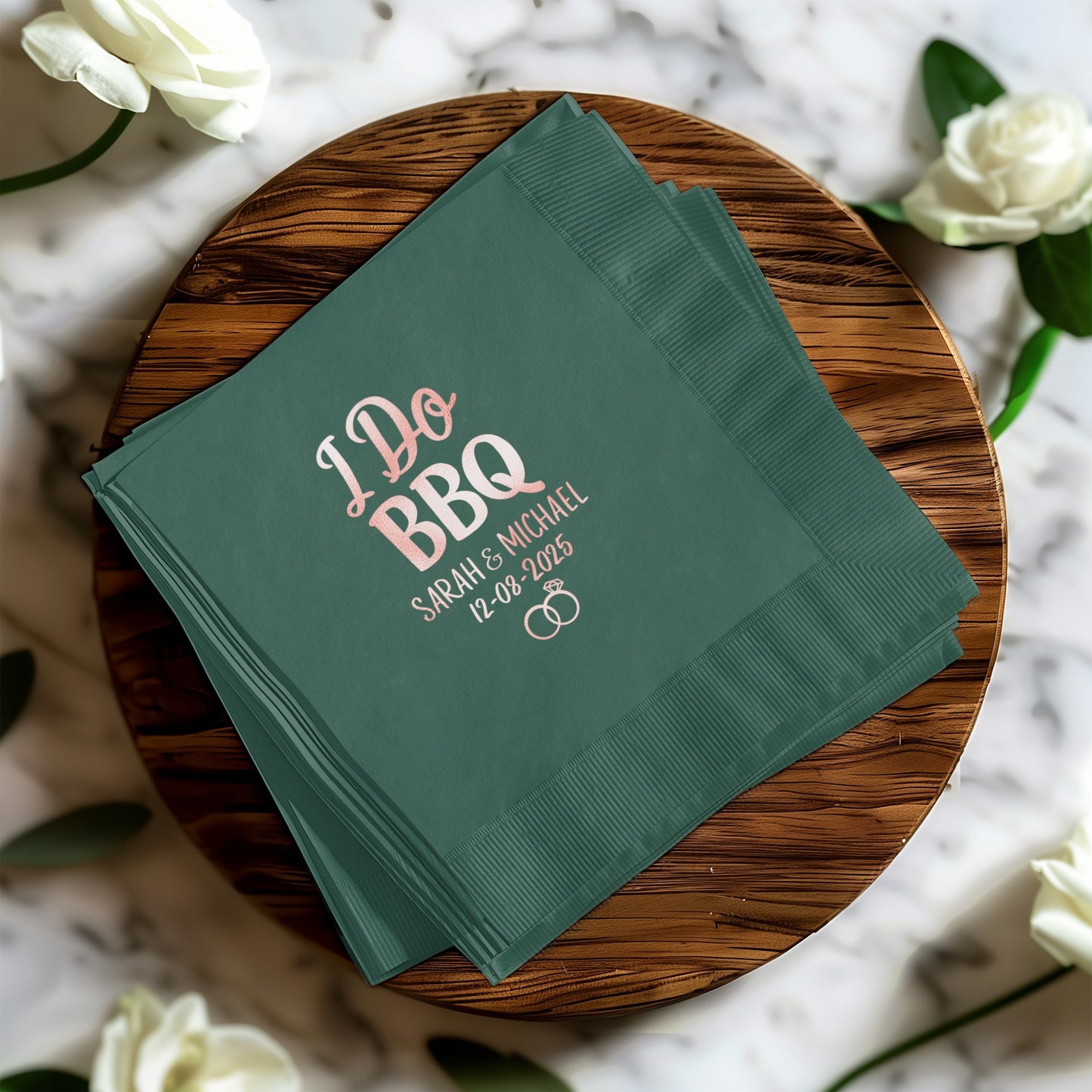 Personalized I Do BBQ Wedding Date Napkins product