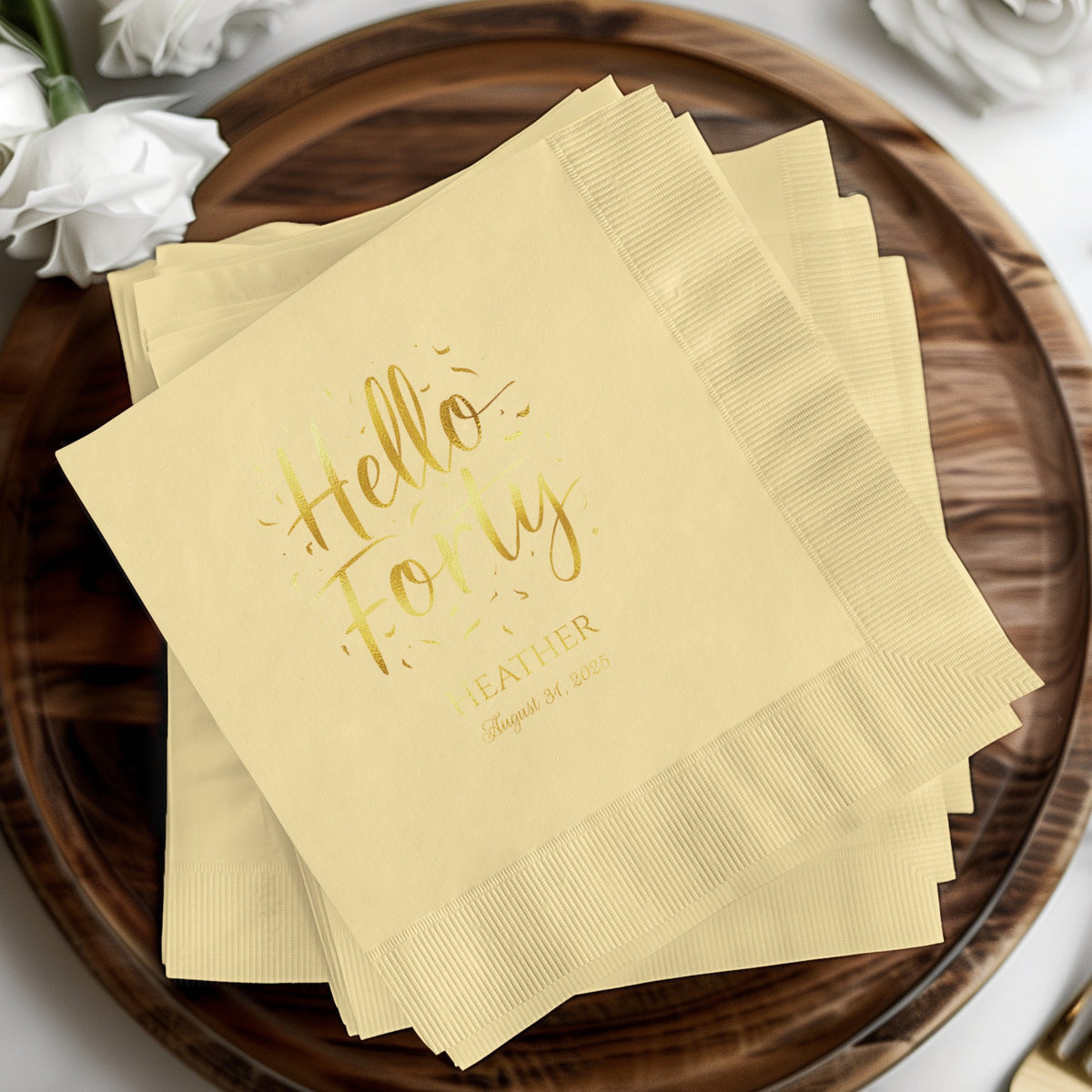 Hello Forty Custom Party Napkins product