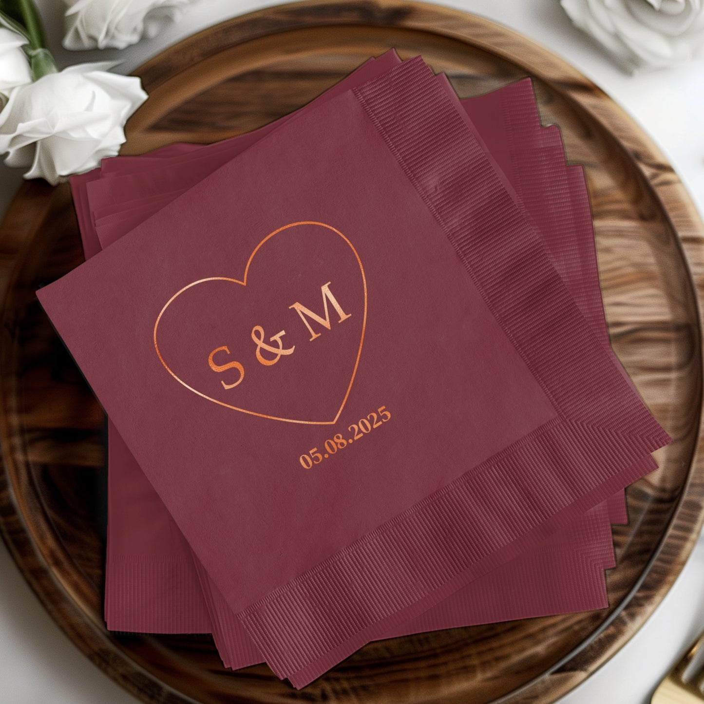 Personalized Heart Monogram Design Napkin product