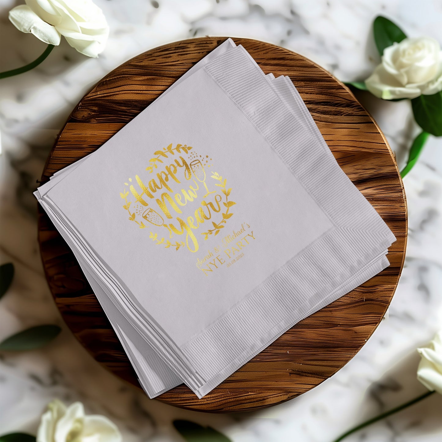 Happy New Year Napkin Set Festive Decorative Party product