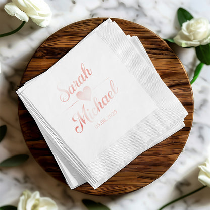 Personalized Wedding Napkins Sarah Michael product
