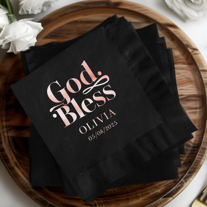 God Bless Olivia Date Personalized Napkins product type