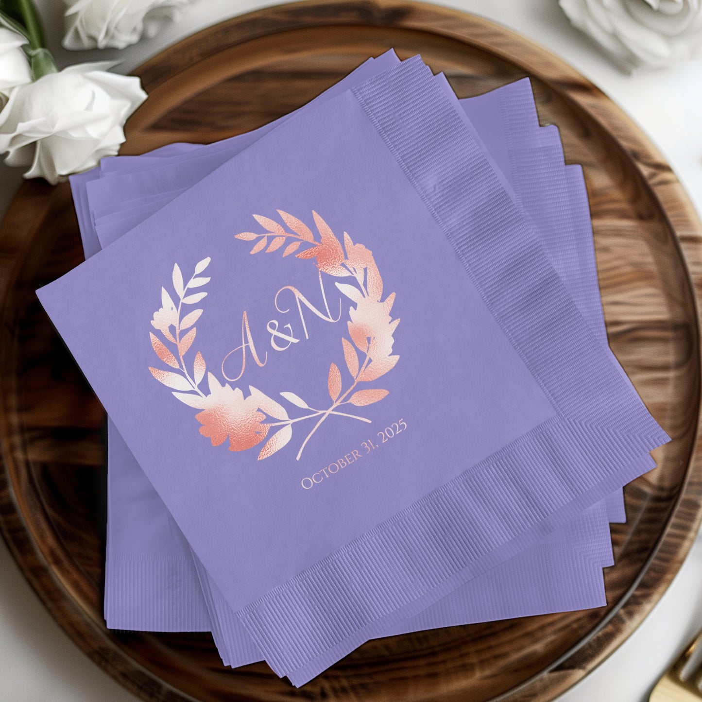 Personalized Lavender Wedding Napkins product