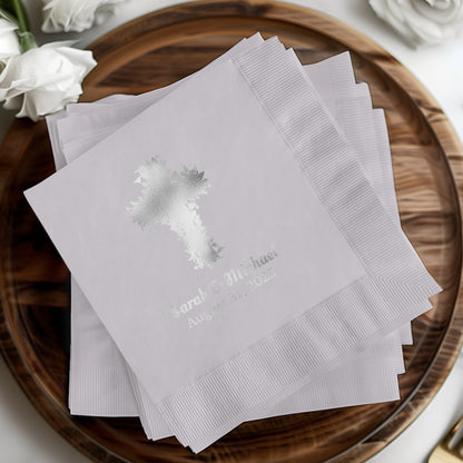 Personalized Embossed Cross Design Napkins product type