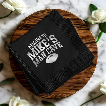 Welcome to Mike's Man Cave Football Party Napkins product type