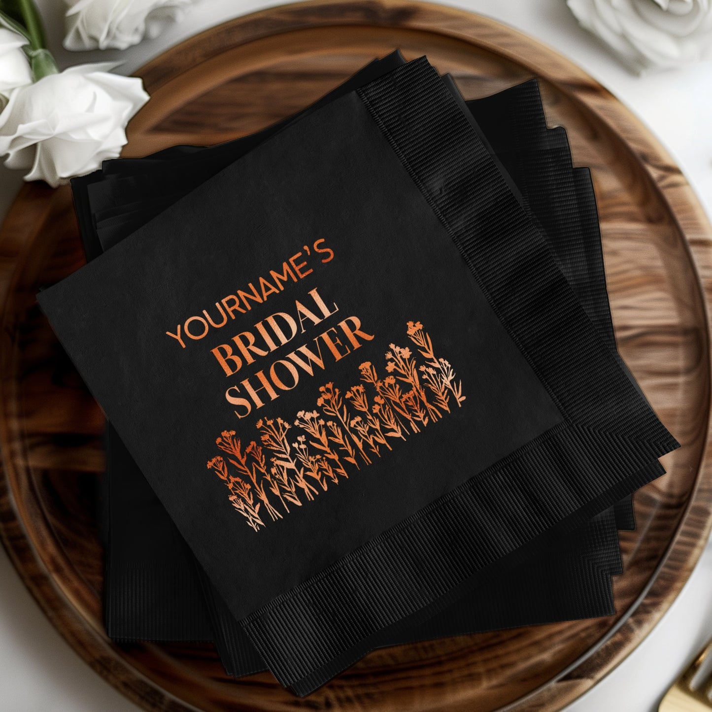 Elegant Floral Design Bridal Shower Napkins product type