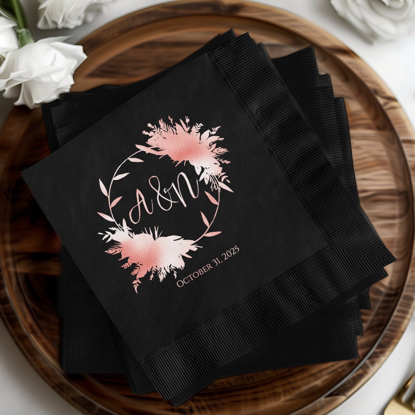 Personalized Elegant Floral Design Party Napkin product