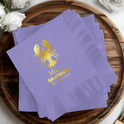Purple Seafood Restaurant Napkins product type